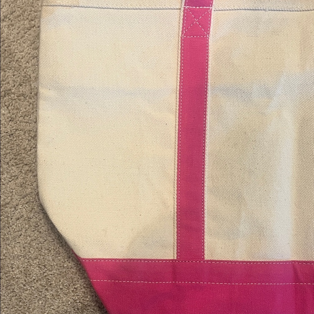 The Black Dog Pink and Cream Canvas Tote/Shoulder Bag - Picture 8 of 10